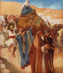 Eine Dorfhochzeitsprozession