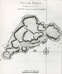 Osterinsel, aus dem Reiseatlas von James Cook