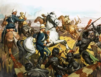 Louis Napoleon, Prinz Imperial, kurz bevor er von Zulus getötet wird