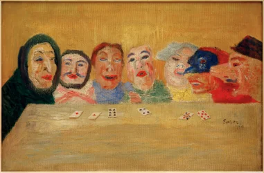 Kartenspielende Masken