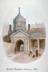 Tor zum alten British Museum Montague House, Bloomsbury, London, 1850