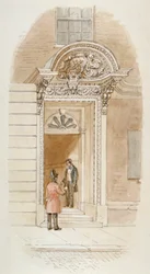 Ansicht der Tür von Nr. 4 Mincing Lane, City of London, 1840
