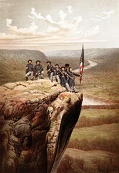 Unionssoldaten auf dem Lookout Mountain, Tennessee, veröffentlicht 1863