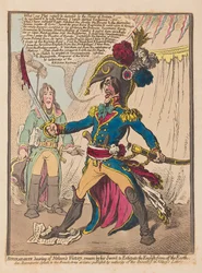 Bonaparte hört von Nelsons Sieg und schwört bei seinem Schwert, die Engländer von der Erde zu vertreiben, veröffentlicht 1798