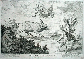 John Bull triumphiert, veröffentlicht von William Humphrey im Jahr 1780