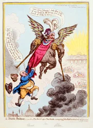 Le Diable-Boiteux, oder Der Teufel auf zwei Stöcken bringt John Bull ins Gelobte Land, veröffentlicht von Hannah Humphrey im Jahr 1806