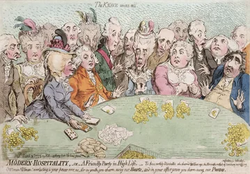 Moderne Gastfreundschaft oder eine freundliche Party im hohen Leben, veröffentlicht von Hannah Humphrey 1792