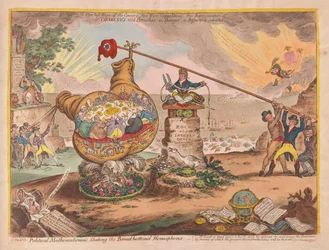 Politische Mathematiker schütteln die bretterbodigen Hemisphären, veröffentlicht 1807