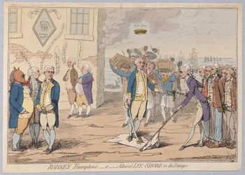 Rodney triumphierend oder Admiral LeeShore in den Dämpfen, veröffentlicht 1782