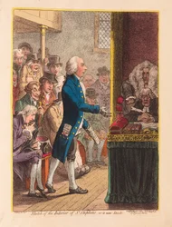 Skizze des Inneren von St. Stephens, wie es jetzt steht, veröffentlicht 1802 (handkolorierte Gravur)