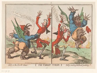 Karikatur von William Pitt und Charles Fox, 1797