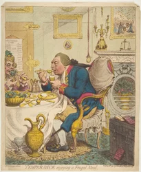 Mäßigkeit genießt eine bescheidene Mahlzeit, 28. Juli 1792