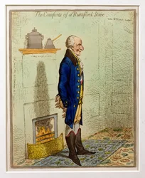 Die Annehmlichkeiten eines Rumford-Ofens, veröffentlicht von Hannah Humphrey, 1800