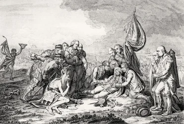Der Tod des großen Wolfe, veröffentlicht von H. Humphrey, 1795