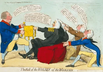 Der Fall des Wolsey des Wollsacks, veröffentlicht von Hannah Humphrey in 1792
