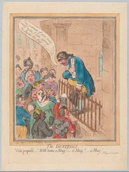 Die Wahlversammlung. Vox Populi: Wir wollen einen Krug! Einen Krug! Einen Krug!, veröffentlicht 1796