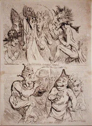 Die Nationalversammlung versteinert und Die Nationalversammlung wiederbelebt, veröffentlicht von S.W. Fores im Jahr 1791