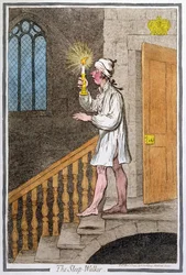 Der Schlafwandler, veröffentlicht von Hannah Humphrey im Jahr 1795 (handkolorierte Radierung)