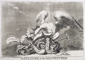 Der Geier der Verfassung, 1789 von Hannah Humphrey veröffentlicht
