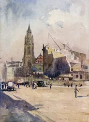 St. Nicholas Kirche und das letzte der Tower Buildings