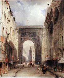 Rue Vivienne und Porte St. Denis, Paris, ca. 1830