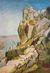 Skizze in Portugal, Maurische Burg von der Penha, Maurische Burg, Mafra, 1837