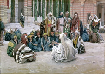 Jesus spricht im Schatzhaus, Illustration für Das Leben Christi, ca. 1886-96