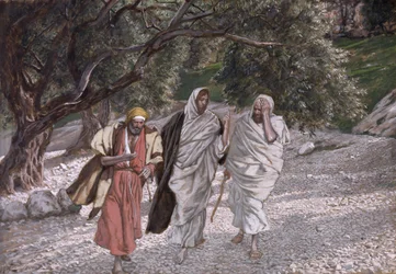 Die Jünger auf dem Weg nach Emmaus, Illustration zu „Das Leben Christi“, um 1884-96