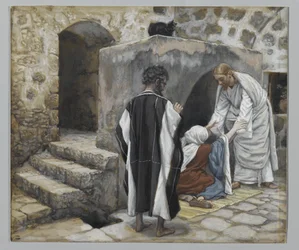 Die Heilung der Schwiegermutter von Petrus, Illustration aus Das Leben unseres Herrn Jesus Christus