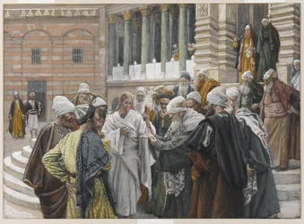 Die Steuerzahlung, Illustration aus Das Leben unseres Herrn Jesus Christus, 1886-94