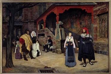 Das Treffen von Faust und Margarete. Illustration von 