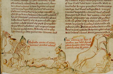 Englisches Manuskript aus dem 13. Jahrhundert zeigt mongolische Truppen, die Gräueltaten begehen