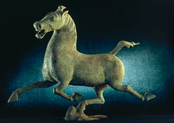 Die berühmte Skulptur Fliegendes Pferd von Gansu aus der Han-Dynastie. Lanzhou, Provinz Gansu, Pe...