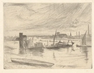 Battersea Morgendämmerung (Cadogan Pier), aus der Thames Set