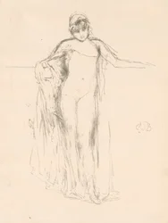 Verhülltes Modell, stehend