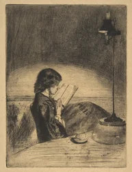 Lesen bei Lampenlicht