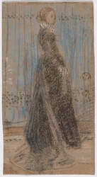 Studie für "Arrangement in Black, No. 2: Porträt von Mrs. Louis Huth" (recto); Studie für "Symphonie in Fleischfarbe und Rosa: Porträt von Mrs. Frances Leyland" (verso)