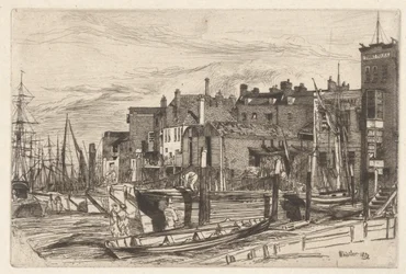 Thames Police (Wapping Wharf), aus der Thames Set (Eine Serie von Sechzehn Radierungen von Szenen auf der Themse und anderen Themen)