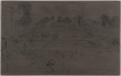 Die Landschaft mit dem Pferd
