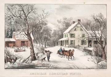 Amerikanisches Gehöft, Winter, 1868