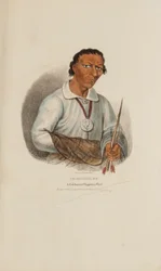 PE-SCHICK-EE; Ein berühmter Chippeway-Häuptling, aus The Aboriginal Portfolio