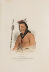 TSHU-GU-GA; Ein berühmter Häuptling halb Winnebago und halb Franzose, aus The Aboriginal Portfolio