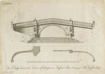 Chillington Park - Brücke: Gravur, ca. 1789