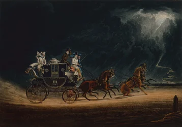 Die Postkutsche in einem Gewitter auf Newmarket Heath