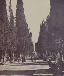 Szene auf dem großen Friedhof von Scutari