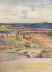 Blick über Merstham und Redhill, von Alderstead