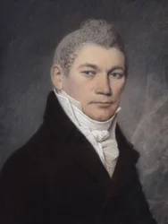 Mr. Brown aus Philadelphia (Pastell auf grauem Papier)