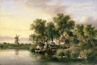 Ein sonnenbeschienener Fluss in Norfolk