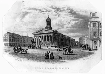 Die Royal Exchange, Glasgow, graviert von William Home Lizars