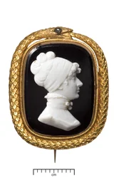 Goldene Gedenkbrosche zum Tod von Prinzessin Charlotte, um 1817